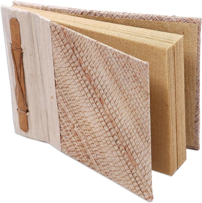 NOVICA Eco-Friendly Natural Fiber and Paper Journal, Beige, 'Banana Cream'