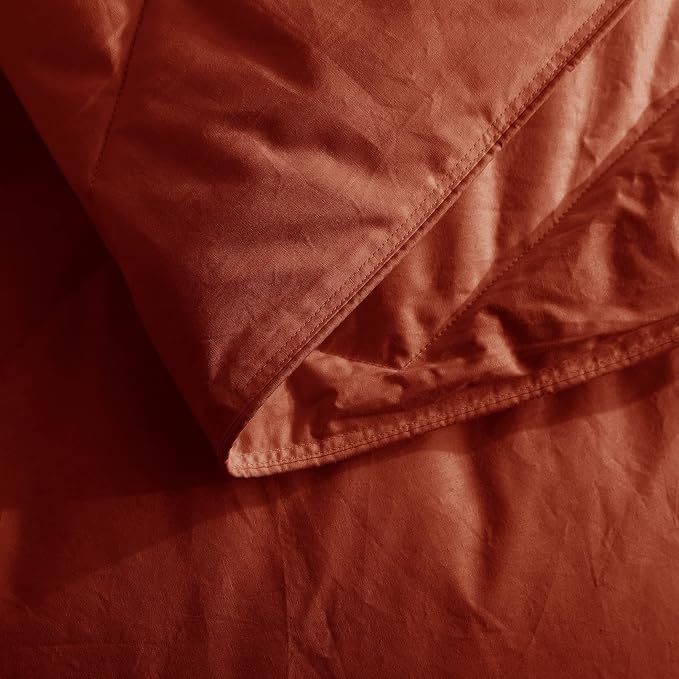 Feather and Loom Honeycomb Stitch Down Alternative All Season Comforter - Soft and Easy Care Microfiber Cover, Hypoallergenic High Loft Fiber Fill, Machine Washable - Color: Rust Size: Twin