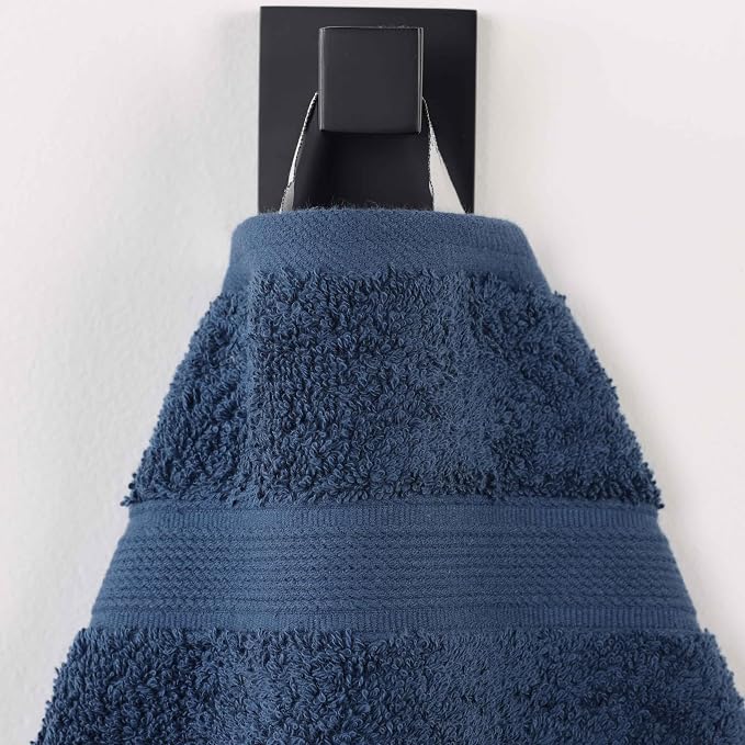Superior 100% Organic Cotton Bath Towel Set of 3, Daily Use for Bathroom, Guest Bath, Quick Dry, Spa, Resort Towels, Absorbent, Home Essentials, 3-Piece Bath Towels, Oregon Collection, Navy Blue