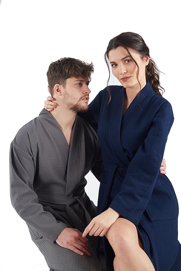 BAGNO MILANO Women's Robes, Waffle Robes For Women, Turkish Cotton Bathrobes For Women