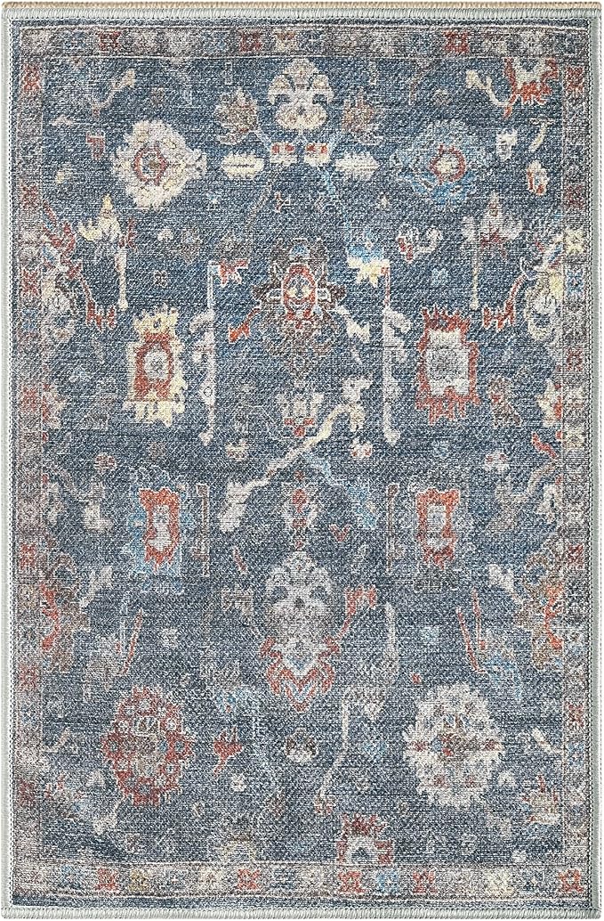 Keen Home Design 24"x36" Rug - Machine Washable Entry Rug with Non-Slip Backing, Ideal for Enteryway, Kitchen, Bathroom, Laundry Room - Vintage, Easy Clean, Durable, Low Pile - (2' x 3')