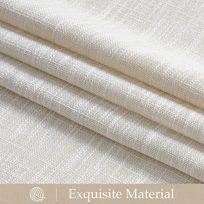 NICETOWN Linen Curtains for Bedroom/Faurmhouse 84 inches Long 2 Panels Set, Fog Grey Thick Living Room Faux Linen Blend Privacy Window Drapes Rod Pocket & Back Tab with Light Filtering