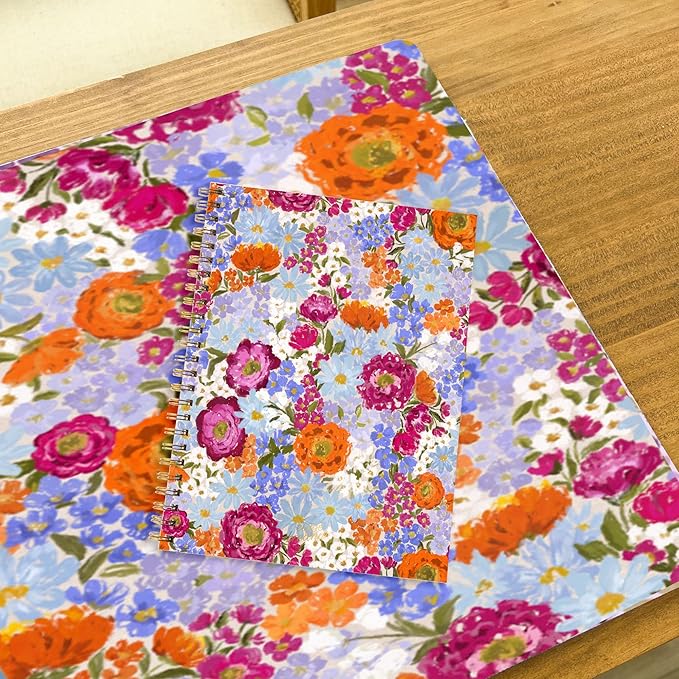 Elyse Breanne Design, 70 Page, College Ruled Sheets, 8.5" x 11", Recycled Paper, Laminated Soft Cover, 1 Subject, Spiral Bound Notebook, Primavera