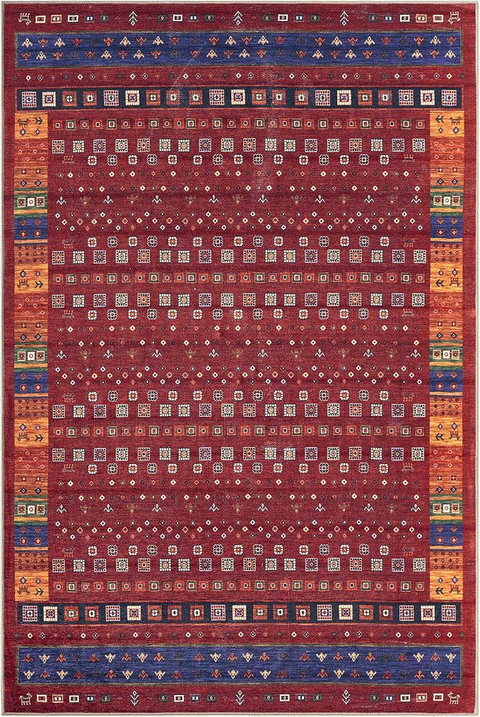 Keen Home Design 10x14 Rug - Machine Washable Area Rug with Non-Slip Backing, Ideal for Living Room, Dining Room, Bedroom - Vintage, Easy Clean, Durable, Low Pile Rug - (9'7" x 14')