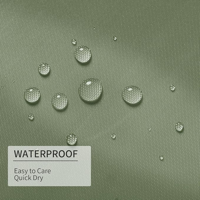 Gibelle Sage Green Fabric Shower Curtain or Liner, 72x72 Waterproof Shower Curtain Liner for Bathroom with Metal Grommets, Soft Cloth & Hotel Quality, Machine Washable