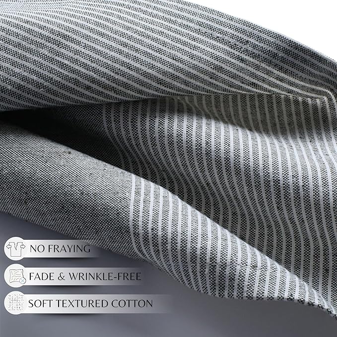 Ramanta Home Cloth Napkins Set of 4 18x18 Inches - Spring Basket Decor Block Striped Dinner Napkins for Easter Farmhouse Wedding, Washable Soft Cotton Durable Table Linen -Everyday Use - Dark Olive