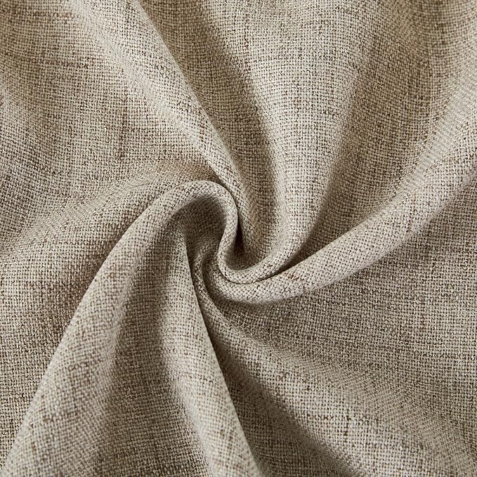 NICETOWN Linen Curtains 96 Inch Length for Bedroom 2 Panels, Privacy Light Filtering Semi Sheer Curtain Grommet Linen Textured Window Drapes Burlap Look for Living Room, Oatmeal, 52" W x 96" L