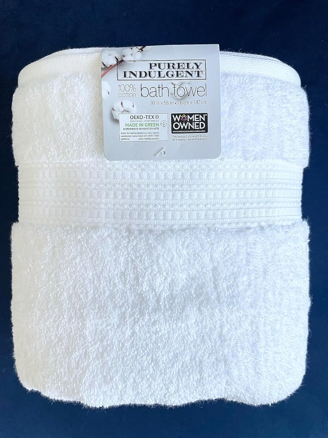 Purely Organic Bliss 100% Organic Cotton Bath Towel (White, 2)
