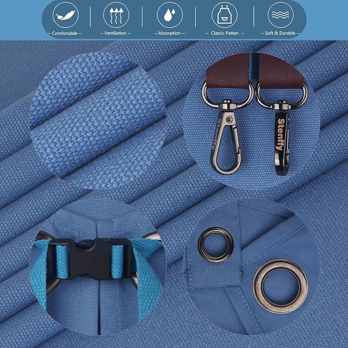 Kitchen Apron, Work Apron, Canvas Apron, SkyBlue | Multiple Pockets, Gardening, Painting, BBQ, Carpenter, Sizes M to XXL