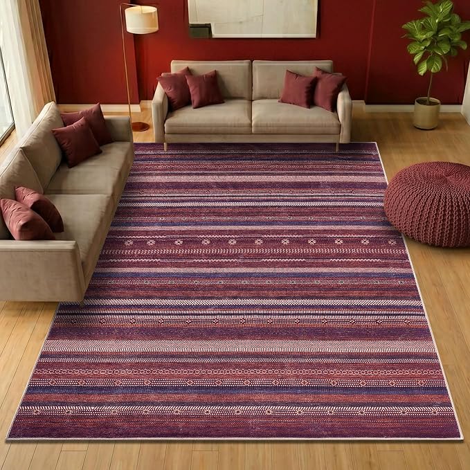 Keen Home Design 10x14 Rug - Machine Washable Area Rug with Non-Slip Backing, Ideal for Living Room, Dining Room, Bedroom - Vintage, Easy Clean, Durable, Low Pile Rug - (9'7" x 14')