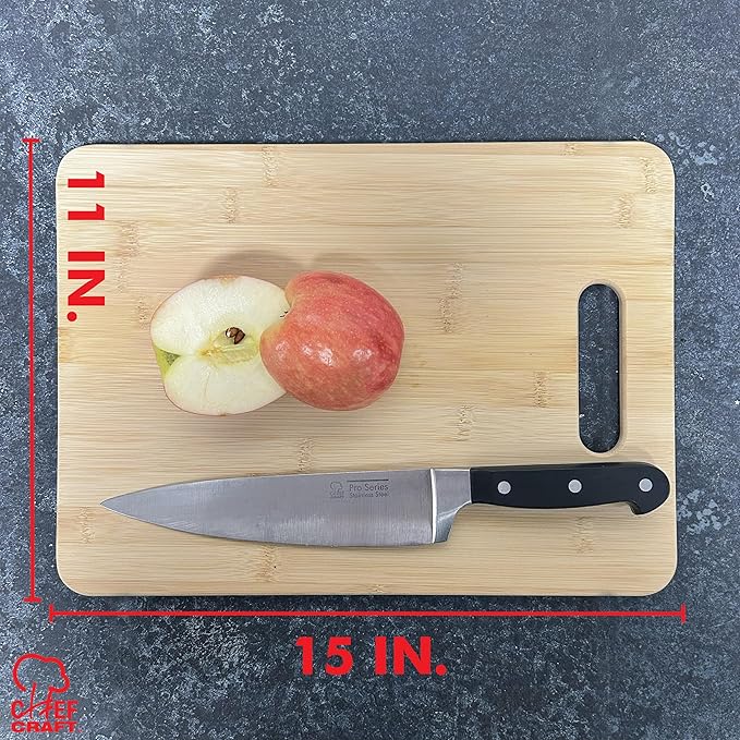 Chef Craft Classic Bamboo Cutting Board, 11 X 15 Inch, Natural