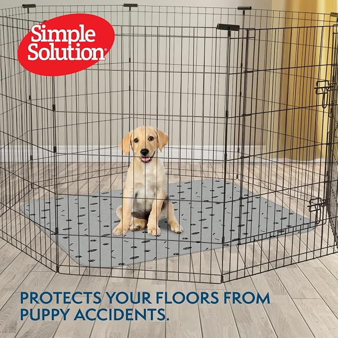 Simple Solution Large Washable Puppy Pad, Reusable Dog Training Pads for Housebreaking and Senior Dogs, Absorbent Waterproof and Odor Control, Travel Supply, 34 x 36 Inches, 2 Count