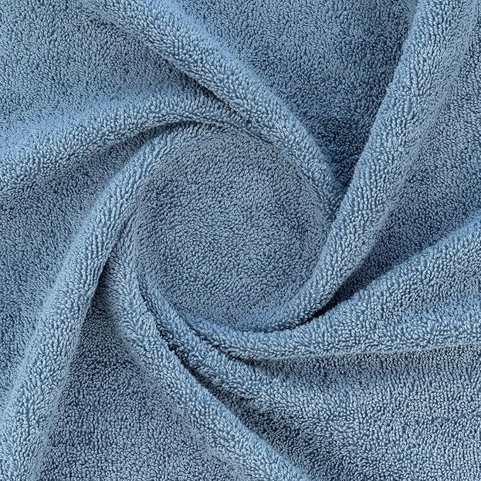 CASA COPENHAGEN Solitaire 6Pcs 100% Egyptian Cotton Large Designer Towels Gift Set- Powder Blue, 600GSM, 2Bath 2Hand 2Washcloths, Bath Towels for Bathroom Set for Women & Men