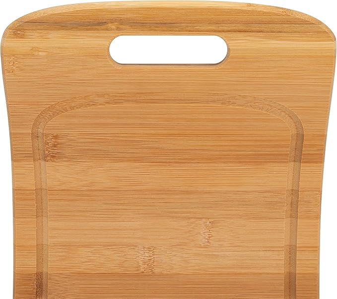 Kitchen Details Large Curved Bamboo Cutting Board, Dual Sided, Ultra Thick Cut Resistant