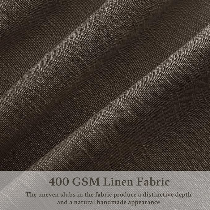 Dark Chocolate 108 Inch Pinch Pleated Linen Curtains 2 Panels Set for Living Room Bedroom Boho Farmhouse Light Filtering Semi Sheer Back Tab Pinch Pleat Hooks Rings Window Curtain 108 Inches Long