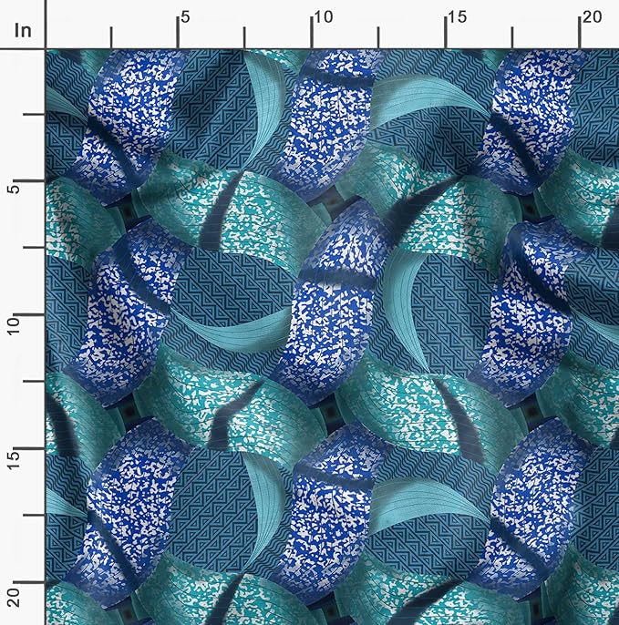 Soimoi Heavyweight Cotton Poplin Fabric Material, Blue - African Printed - 42" Inch Width, Natural Cotton Material for Quilt Making, Dresses, Skirts, Pajamas, Pillowcases, Tablecloths, Kurtis, 1 Yard