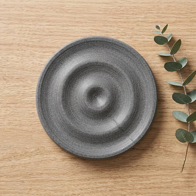 3pcs Diatomite Stone Round Soap Dish & Tray - 4'' Water Absorbing Soap Holder for Bathroom Kitchen Sink, Quick Dry Sponge Holder, Grey