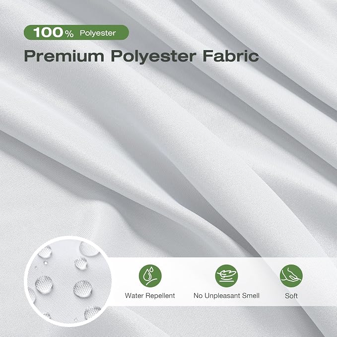 Extra Long Fabric Shower Curtain Liner 72 x 78 Inch, Machine Washable Water-Repellent Solid White Shower Curtain Liner for Bathroom 78 inches Length