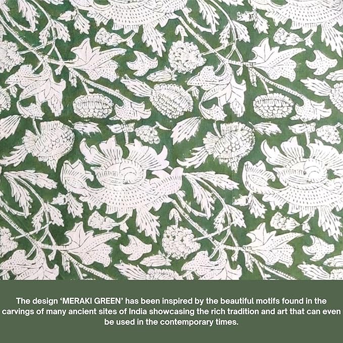 ATOSII Block Print Throw Pillow Covers, 20 X 20 - Set of 2, Decorative Couch Pillows for Living Room Bed Sofa, 100% Cotton Canvas Pillow Case for Home Decor & Outdoors, Preppy Throws - Meraki Green