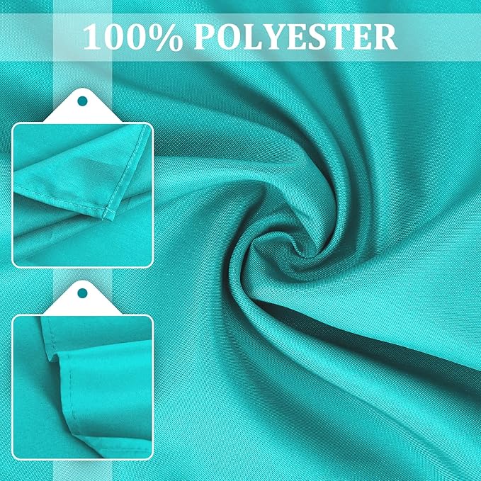 SuperO Set of 80 Cloth Napkins 17 x 17 Inch, Polyester Solid Washable Dinner Napkins with Hemmed Edges,Great for Restaurant, Wedding and Party(Turquoise)