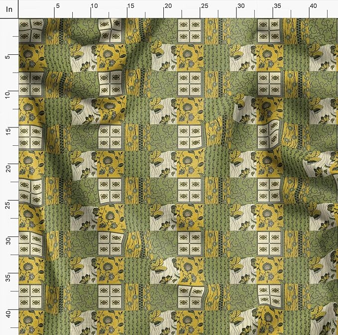 Soimoi Lightweight Cotton Voile Fabric, Green - Tribal Print, Unstitched Material - 42 Inch Width, Ideal for Making Summer Dresses, Blouses, Lingerie, Sheer Curtains, Garment Linings, 1 Yard
