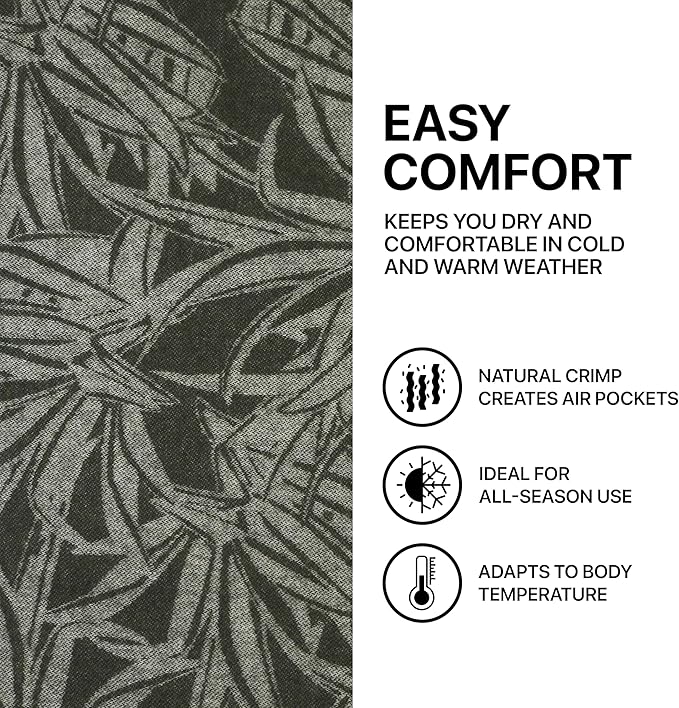 | Wool Blanket/Throw | 100% New Zealand Wool | Perfect for Home and Outdoors | Virgin Wool Blanket with Fringes 55"x79" (140 x 200 cm) (Emerald Leaves)