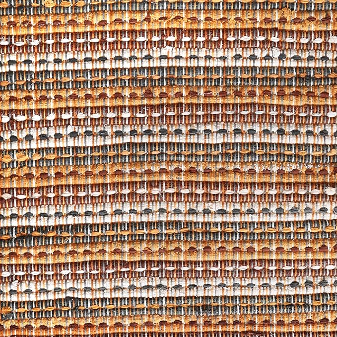 Cotton Hand Made Area Rug 2x3 Feet - Mustard, Reversible Farmhouse Woven Throw Indoor Floor Carpet Ideal for Entryway, Kitchen, Bedroom | Decorative Doorway Patio Décor Mat for Furniture Space