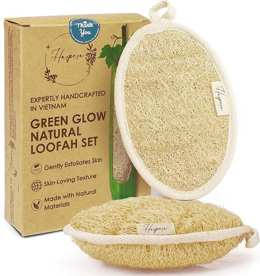 Vietnamese Natural Loofah Body Scrubber – Exfoliating Shower Sponges for Men & Women – Authentic Loofah from Vietnam for Deep Cleansing of Body (2 Pack)