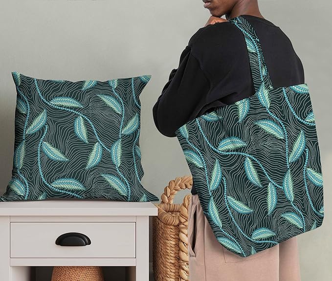 Soimoi African Print - Green, Canvas Fabric Material - 56 Inch Wide, 1 Yard, Unstitched Fabric for Upholstery, Bags, Workwear and Outdoor Gear.