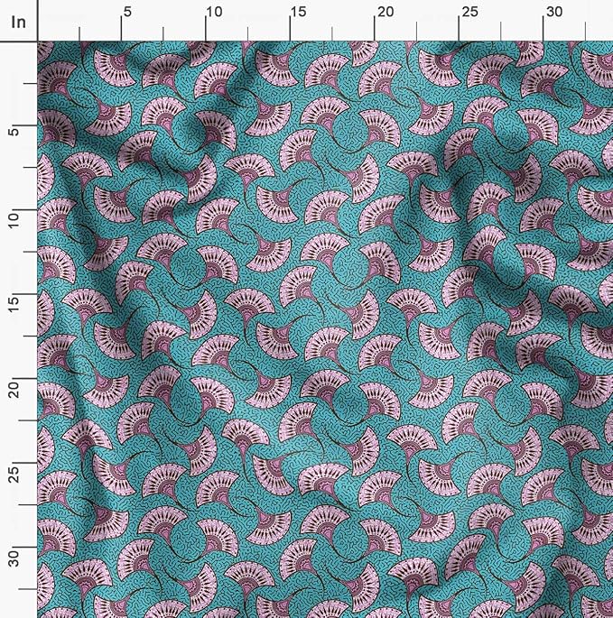 Soimoi Lightweight Cotton Voile Fabric, Green - Tribal Print, Unstitched Material - 42 Inch Width, Ideal for Making Summer Dresses, Blouses, Lingerie, Sheer Curtains, Garment Linings, 1 Yard