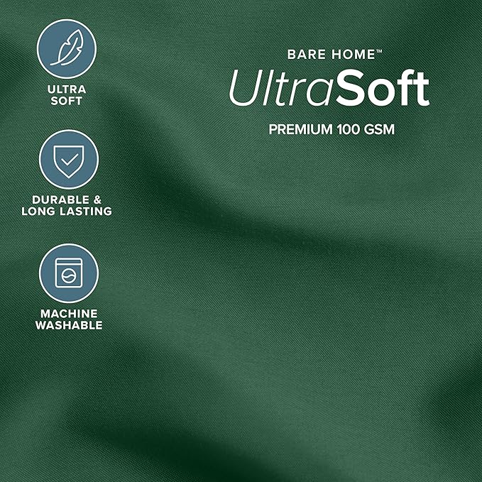 Bare Home Comforter Set - California King Size - Ultra-Soft - Goose Down Alternative - Premium 1800 Series - All Season Warmth (California King, Forest Green)