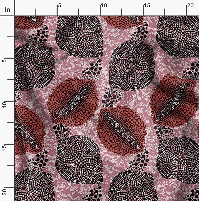 Soimoi Tribal Print - Pink, Moss Georgette Fabric Material - 42 Inch Wide, 1 Yard, Unstitched Versatile Fabric for Dresses, Skirts, Blouses, Drapery Projects