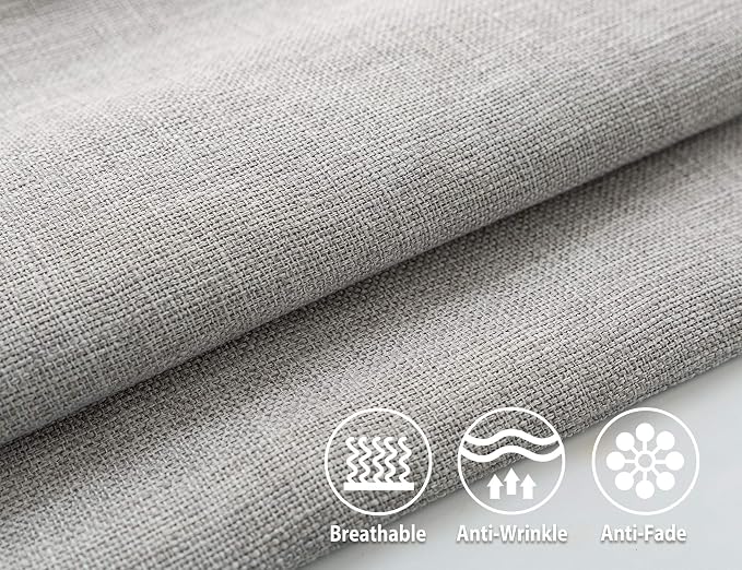 Stellhome Burlap Rectangle Throw Pillow Covers Solid Farmhouse Linen Pillowcase for Home Decoration, Set of 2, 12 x 20 inch (30 x 50 cm), Grey