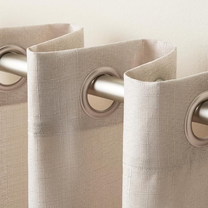 Exclusive Home Loha Linen Grommet Top Curtain Panel Pair, 54"x84", Vintage Linen