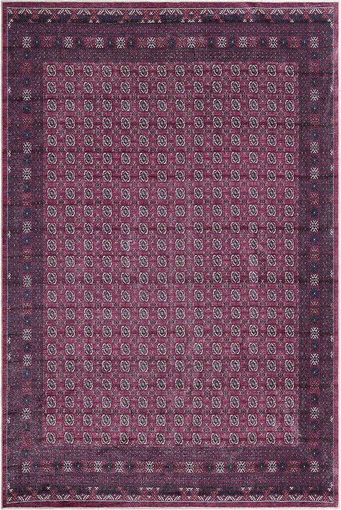 Keen Home Design 9x12 Rug - Machine Washable Area Rug with Non-Slip Backing, Ideal for Living Room, Dining Room, Bedroom - Vintage, Easy Clean, Durable, Low Pile Rug - (9' x 12')