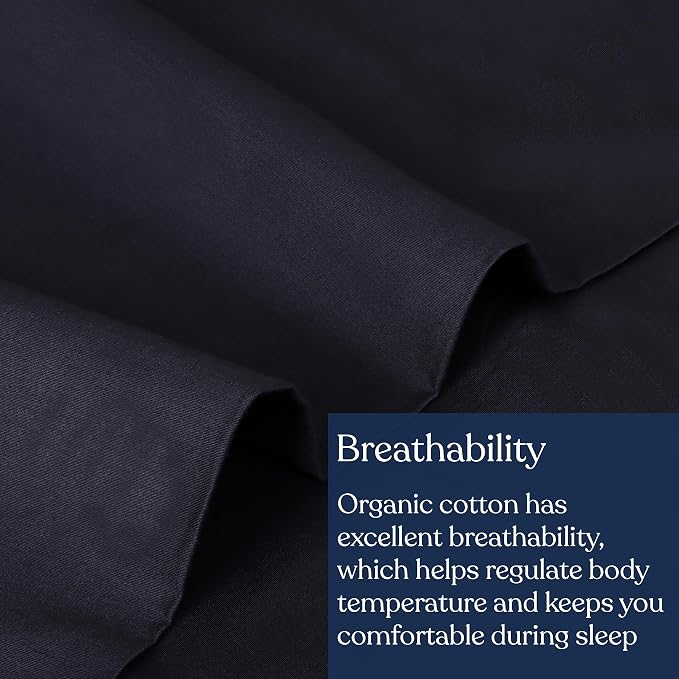 GOTS Certified 100% Organic Cotton Flat Sheet, 400TC Long Staple Cotton, Ultra Soft, Silky, Moisture-Wicking, Smooth & Breathable, Best Sheets for Hot Sleepers