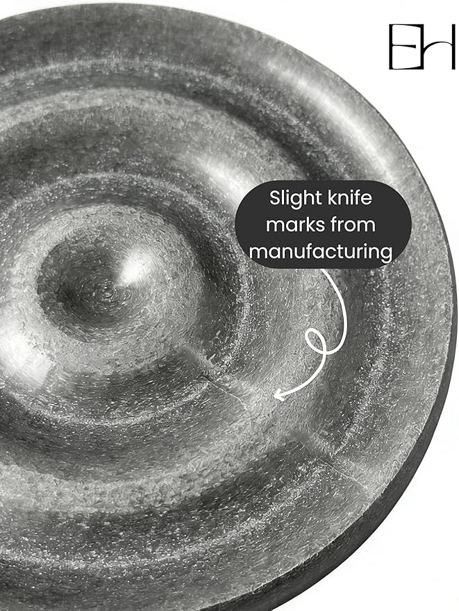 Diatomite Soap Dish with Wave Design, Round Stone Drying Tray, Water Absorbing Stone Tray, Bathroom, Shower & Kitchen (Gray)