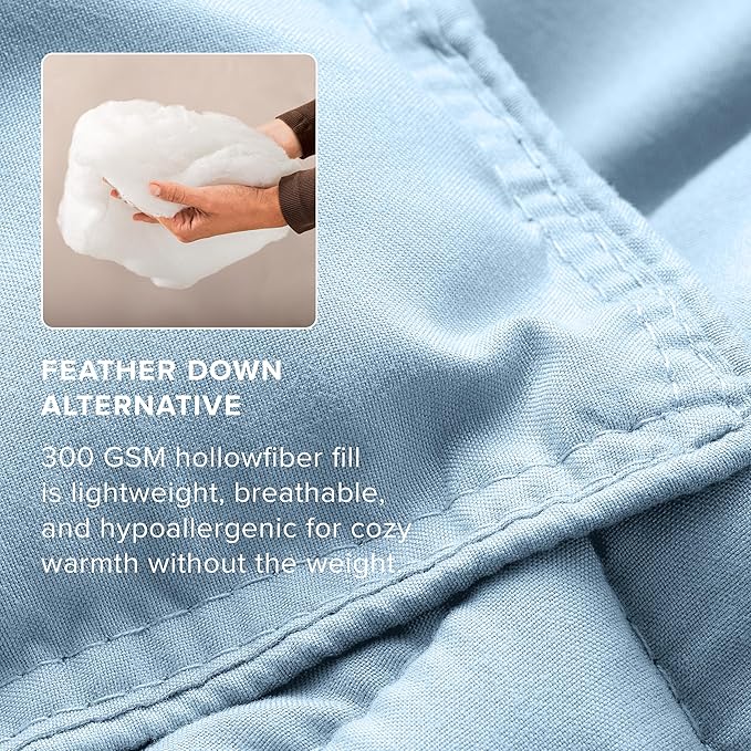 Bare Home Comforter Set - Full Size - Ultra-Soft - Goose Down Alternative - Premium 1800 Series - All Season Warmth (Full, Light Blue)