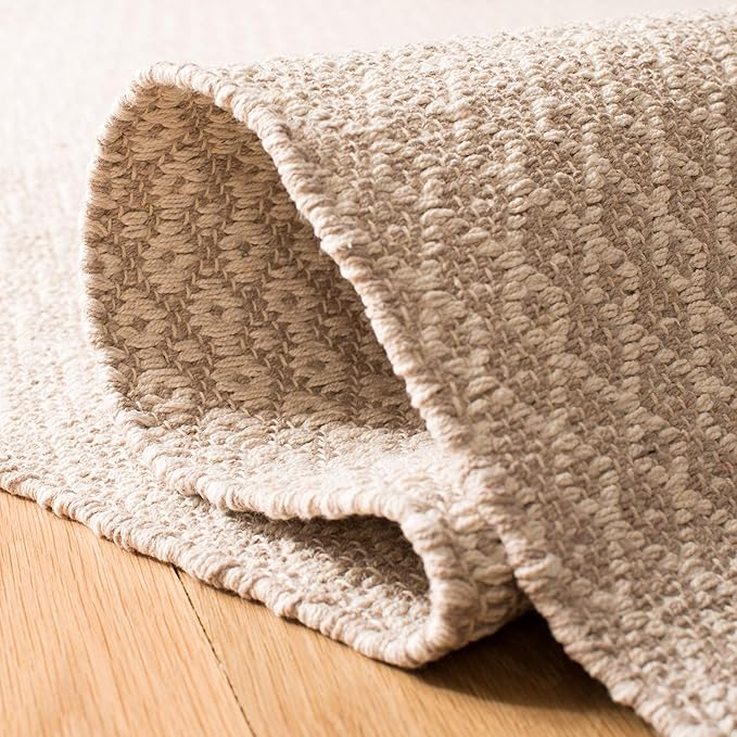 SAFAVIEH Montauk Collection Area Rug - 5' x 8', Ivory & Grey, Handmade Flat Weave Boho Farmhouse Cotton, Ideal for High Traffic Areas in Living Room, Bedroom (MTK339A)