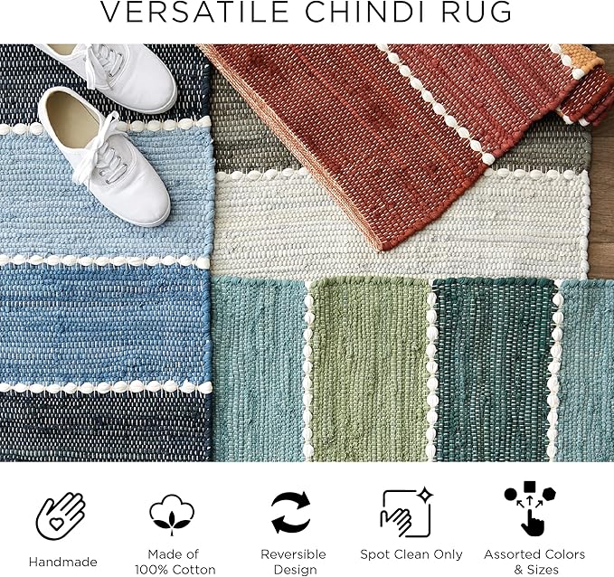 DII Chindi Home Collection Handwoven Multicolor Area Rag Run, 4x6