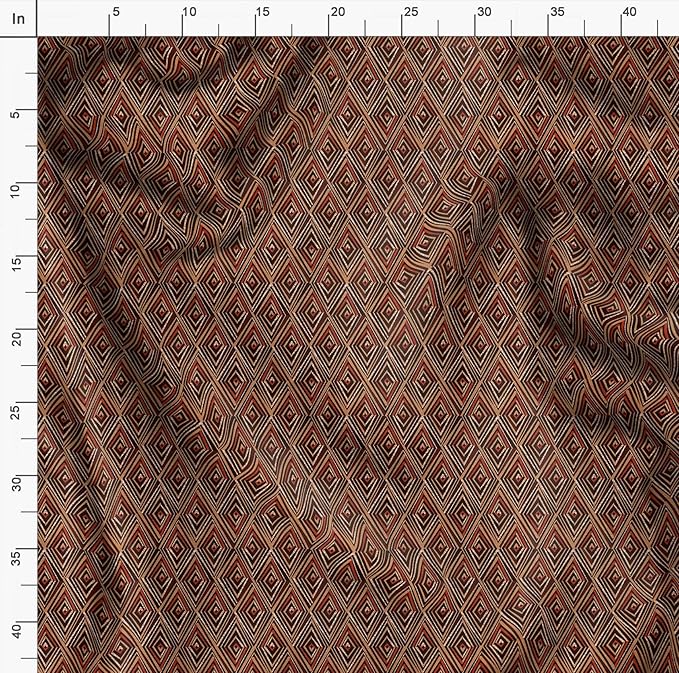 Soimoi Luxurious 58" Wide Brown - Tribal Printed, Cotton Jersey Fabric - Perfect Material for Clothing, Home Decor, Craft Projects, 1 Yard