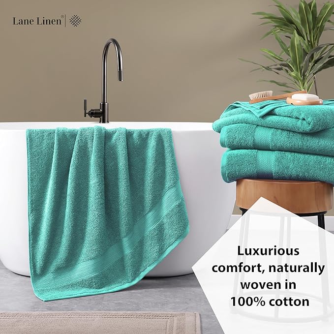 LANE LINEN 100% Pure Cotton Bath Sheets 2 Pack (35"x66") - Extra Large Bathroom Towels - Quick Dry, Smooth, Durable & Highly Absorbent Oversized Towel Sets - Holds Well After Multiple Washes - Teal