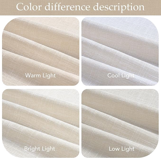 NICETOWN Linen Curtains for Bedroom/Faurmhouse 84 inches Long 2 Panels Set, Fog Grey Thick Living Room Faux Linen Blend Privacy Window Drapes Rod Pocket & Back Tab with Light Filtering