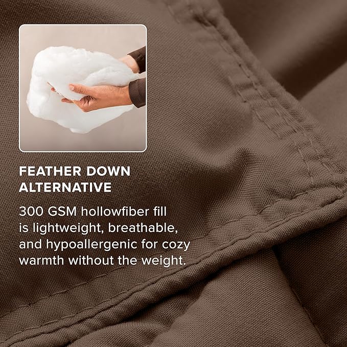 Bare Home Comforter Set - Queen Size - Ultra-Soft - Goose Down Alternative - Premium 1800 Series - All Season Warmth (Queen, Cocoa)