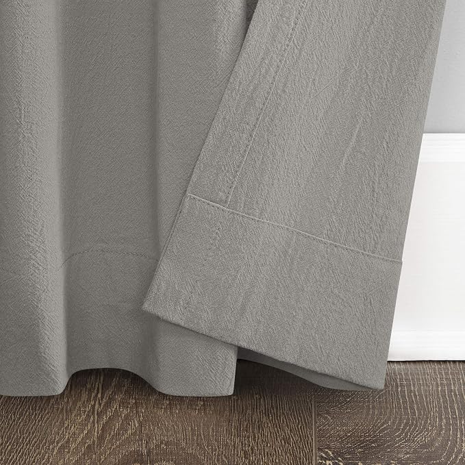 Archaeo Washed Cotton Twist Tab Curtain, 52" x 84", Silver Gray