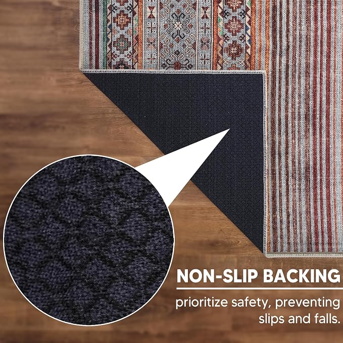 Keen Home Design 2x3 Rug - Machine Washable Entry Rug with Non-Slip Backing, Ideal for Enteryway, Kitchen, Bathroom, Laundry Room - Vintage, Easy Clean, Durable, Low Pile Rug - (2' x 3')