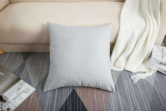 TangDepot 100% Cotton Solid Throw Pillow Cover 12x12 Gray Stone | 100% cotton, same-color zip, machine wash & air dry. For living room, bedroom, office, car. 42 colors, 30 sizes. Cover only.
