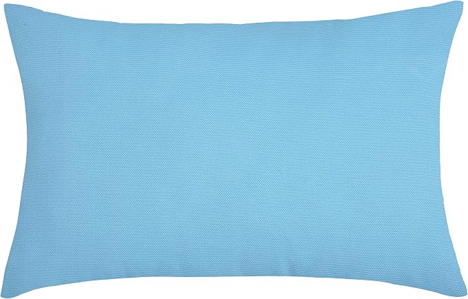 TangDepot Cotton Solid Throw Pillow Covers, 12" x 18" , Sky Blue, 1 Count (Pack of 1) | 100% cotton, same-color zip, machine wash & air dry. For living room, bedroom, office, car. 42 colors, 87 sizes. Cover only.