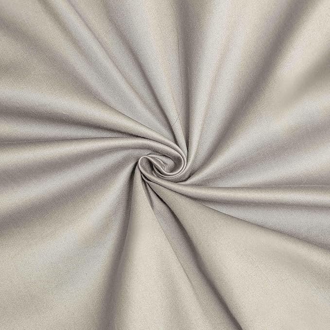 Light Taupe Cotton Duvet Cover Set King 100% Long-Staple Cotton Sateen Bedding Set, Soft Breathable Smooth Organic Pure Cotton Plain Comforter Cover, Luxury Minimalist Bedroom Decor for All Season