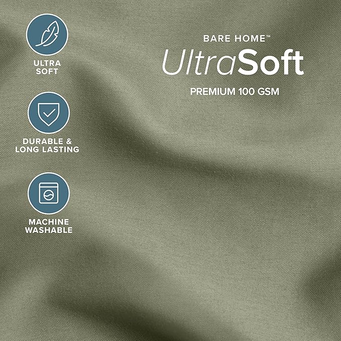 Bare Home Comforter Set - Full Size - Ultra-Soft - Goose Down Alternative - Premium 1800 Series - All Season Warmth (Full, Sage)